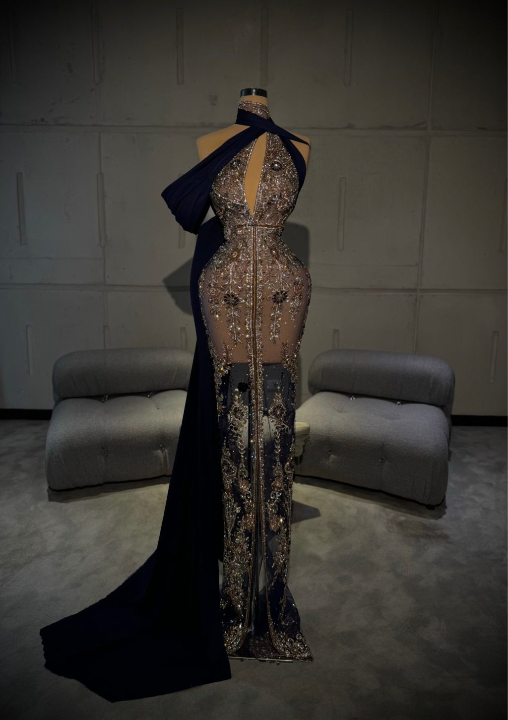 Zahrina - Black Embellished Gown