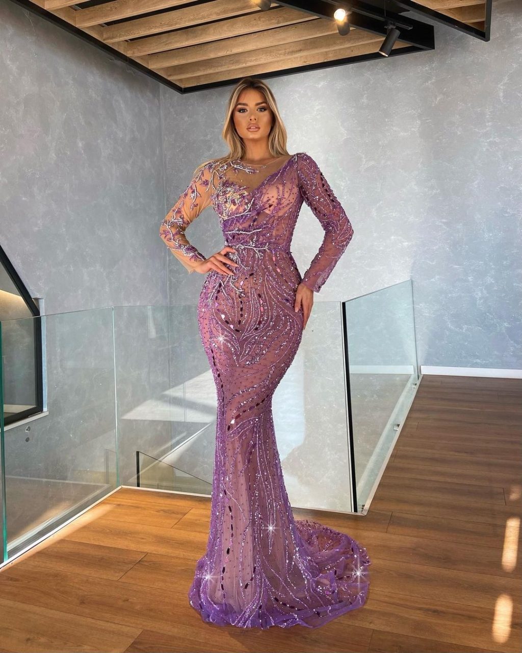 Long Purple Maxi Dress