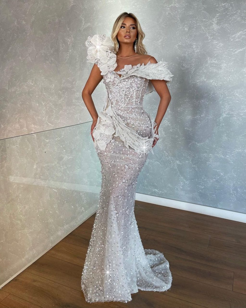 Strapless Embellished Wedding Gown